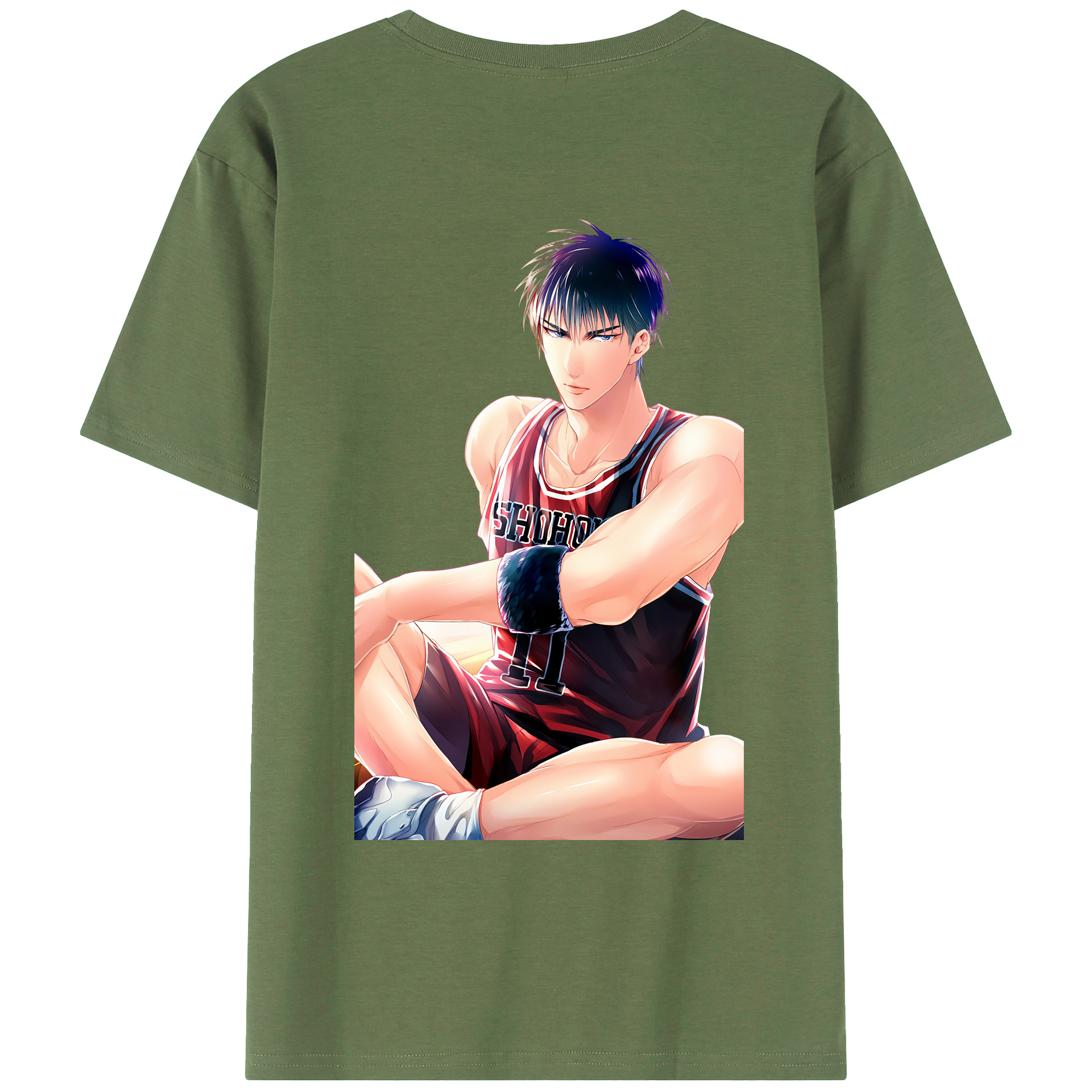 （画像用） SLAM DUNK／スラムダンク 綿100％ メンズ半袖Tシャツ（バックプリント） 通気性
